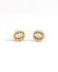 14K Gold Plated Evil Eye Sunburst Stud Earrings