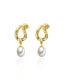 14K Gold Plated Pearl Drop Earrings