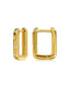 14K Gold Plated Rectangle Huggie Earrings