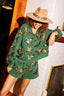 Dark Green Horse Riding Print Shorts Set