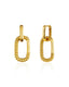 14K Gold Plated Rope Textured Dangle Earrings