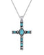925 Sterling Silver Turquoise Cross Necklace