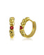 Birthstone Heart Huggie Hoop Earrings
