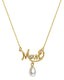 Gold Mom Necklace with Pearl