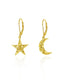 Gold Star & Moon Dangle Earrings-Celestial Jewelry for Women