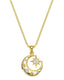Gold Star & Moon White Opal Necklace