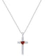 Heart Birthstone Cross Necklace