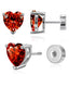 Heart Birthstone Flat Back Earrings