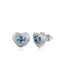 Heart Birthstone Flower Stud Earrings