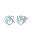 Moonstone Cat Face Stud Earrings