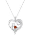 Mother and Child Heart Birthstone Necklace