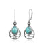 Silver Turquoise Celtic Knot Teardrop Earrings