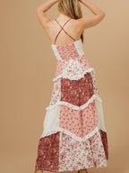 Aderny Patchwork Floral Maxi Dress