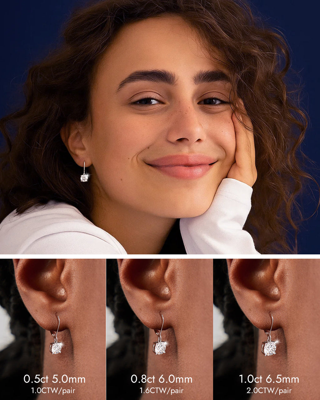 Molenia Silver Moissanite Drop Earrings