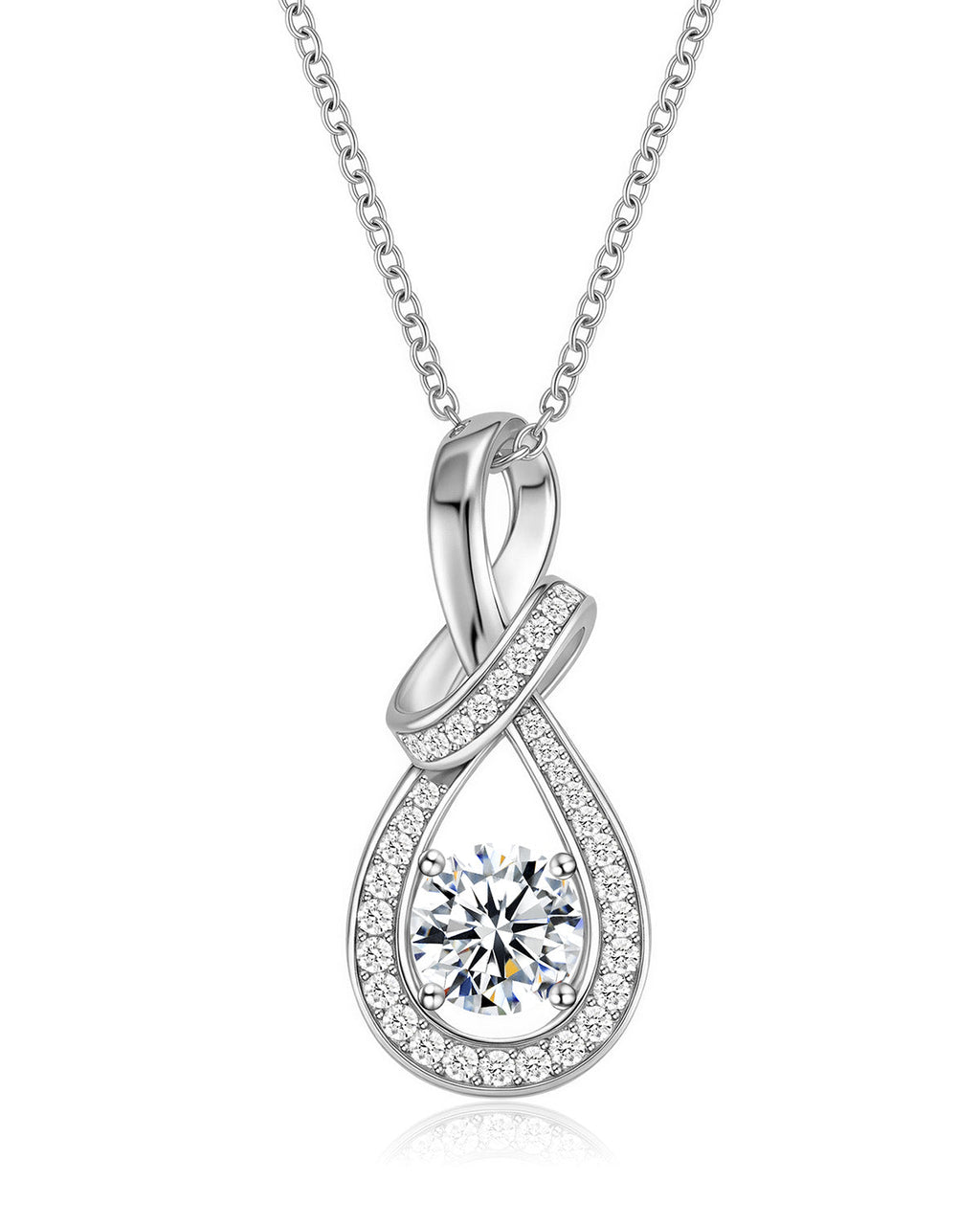 Infinity Teardrop Moissanite Necklace
