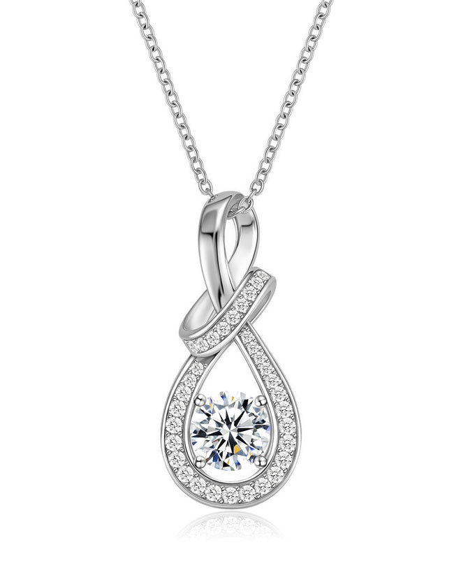 Infinity Teardrop Moissanite Necklace Hover Image