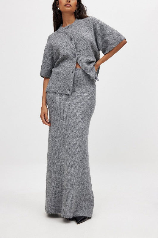 Knitted Long Skirt Suit