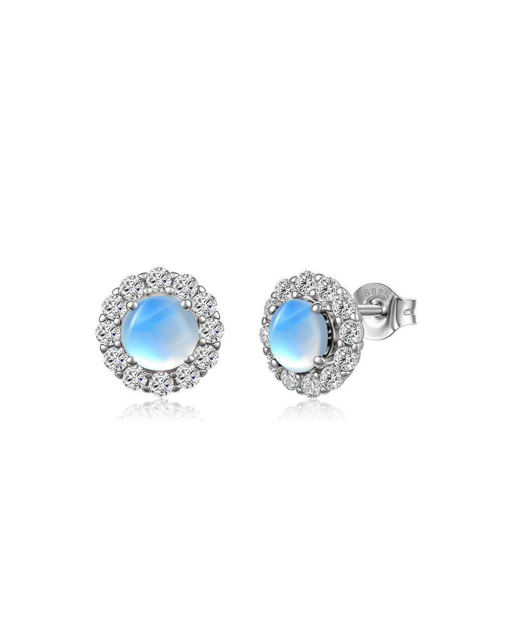 Molenia Halo Birthstone Stud Earrings