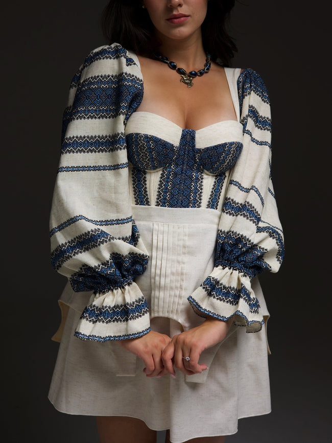 Printed Corset Suit Hover Image