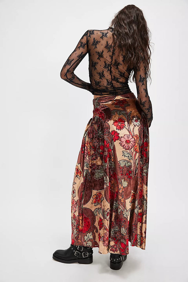 Velvet Petals Maxi Skirt Main Image