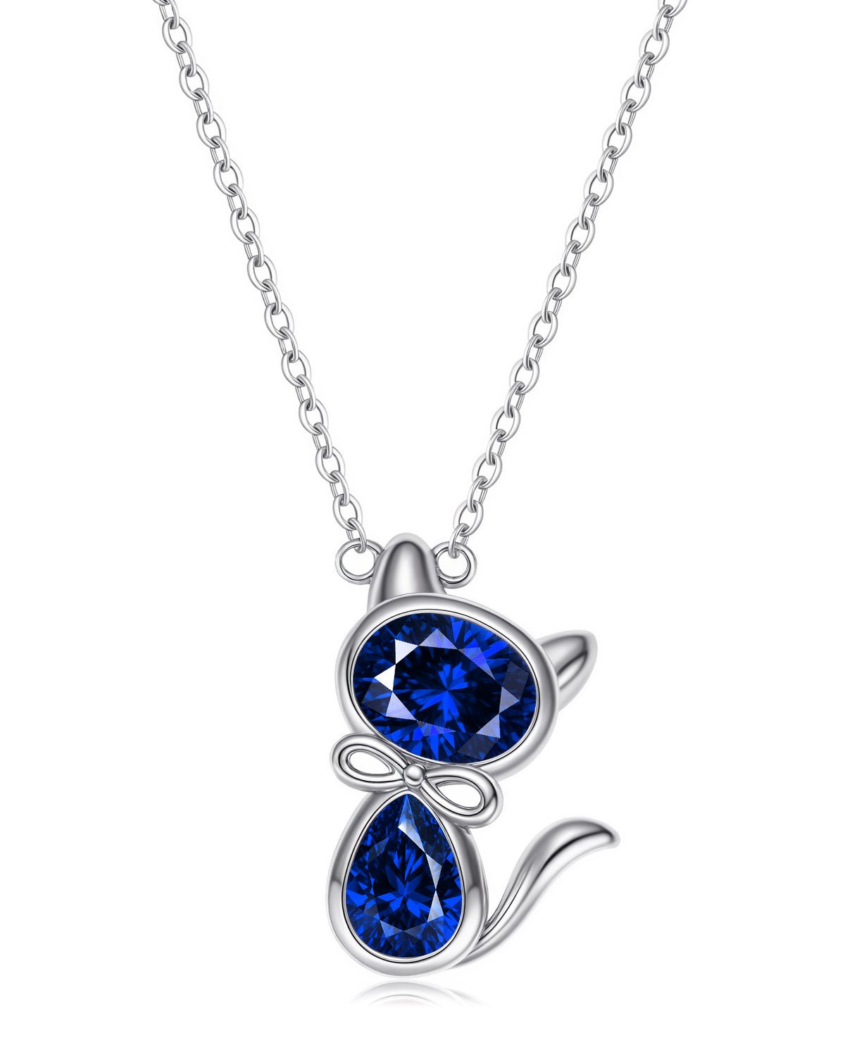 Birthstone Cat Necklace  for Pet Lovers
