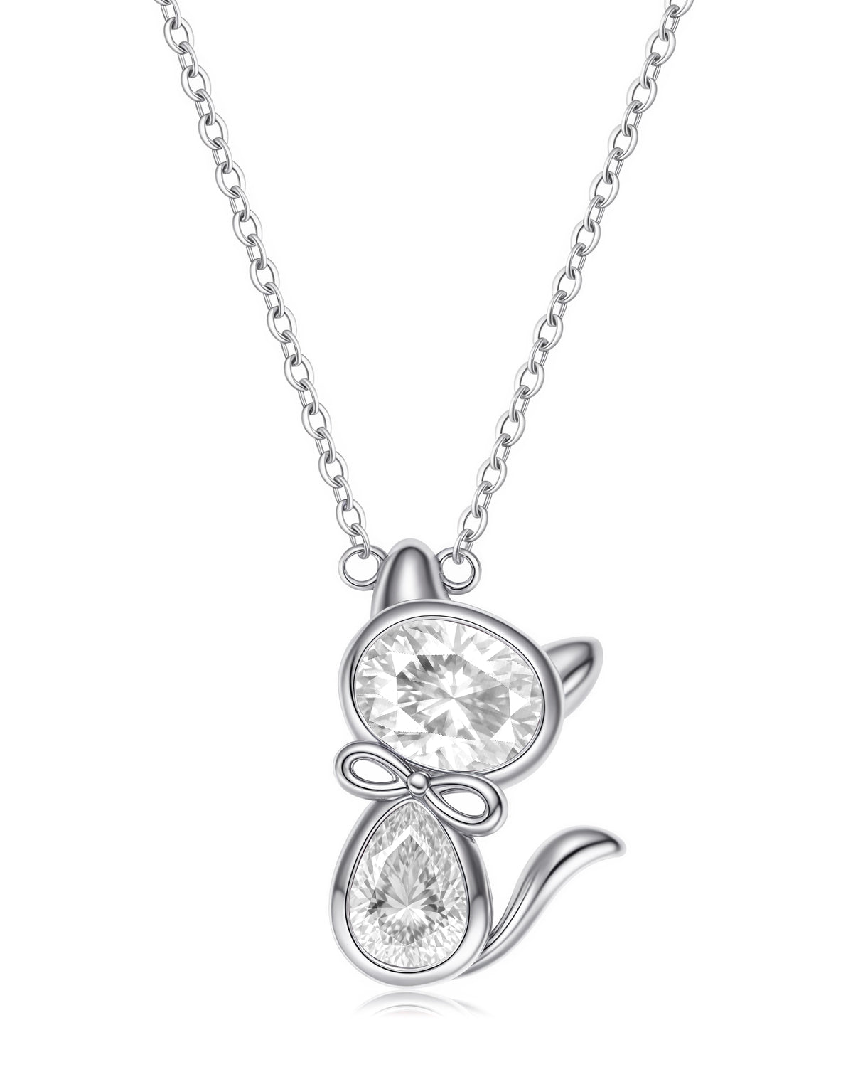 Birthstone Cat Necklace  for Pet Lovers