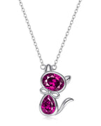 Birthstone Cat Necklace  for Pet Lovers