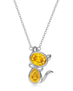 Birthstone Cat Necklace  for Pet Lovers