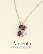 Birthstone Cat Necklace  for Pet Lovers