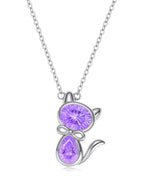 Birthstone Cat Necklace  for Pet Lovers