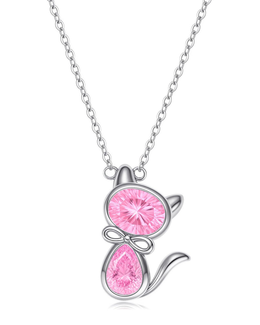 Birthstone Cat Necklace  for Pet Lovers