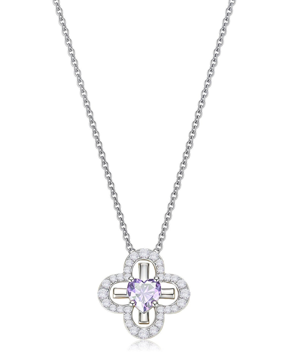 12 Birthstone Four Leaf Clover Necklace