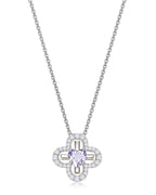 12 Birthstone Four Leaf Clover Necklace