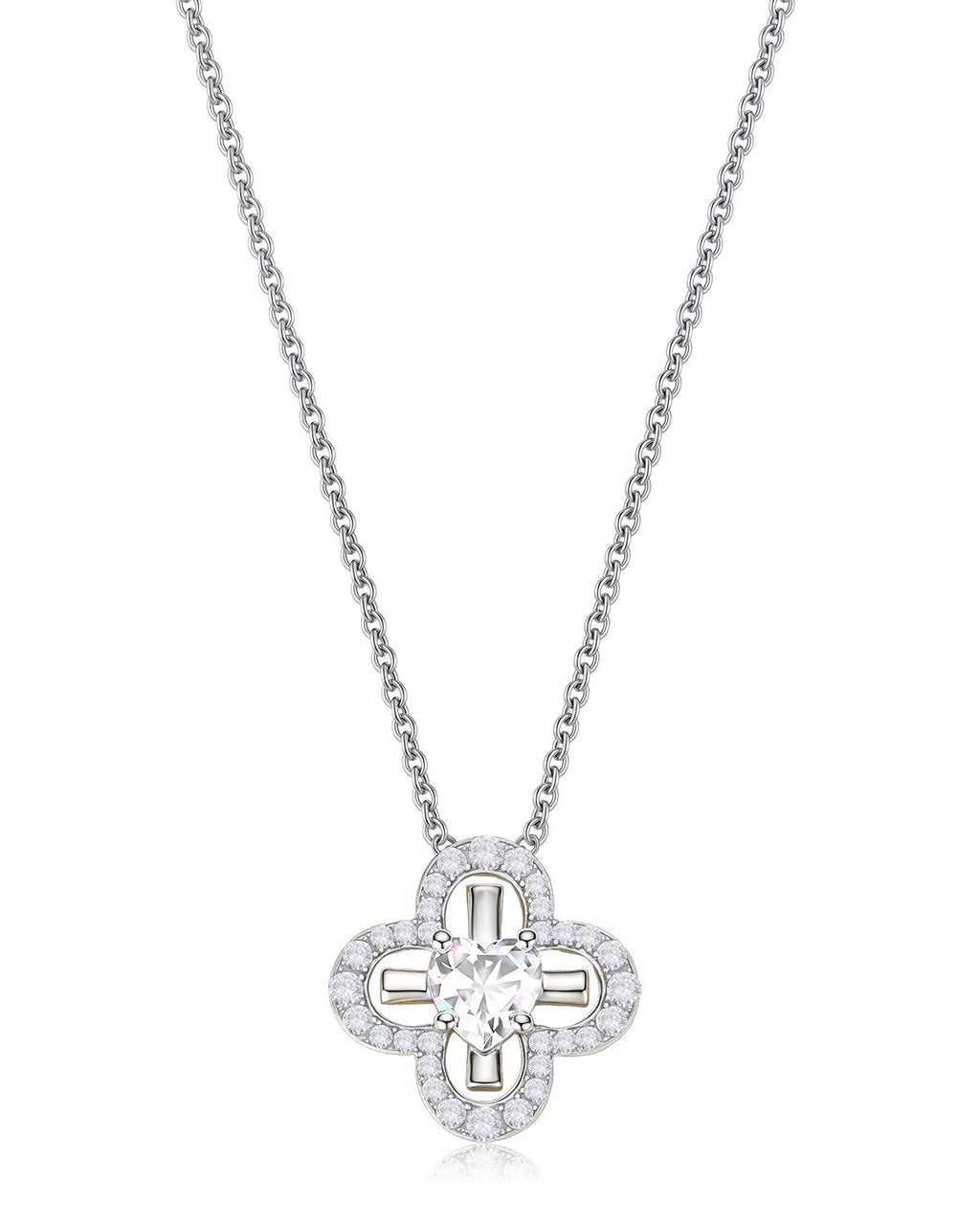 12 Birthstone Four Leaf Clover Necklace