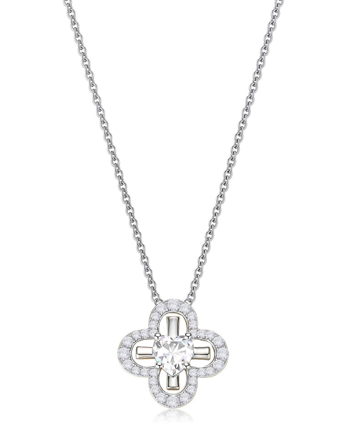 12 Birthstone Four Leaf Clover Necklace