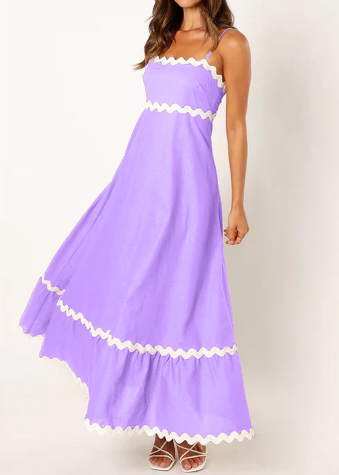 White Lace Stitching Elegant Strapless Tube Top Long Dress