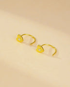 14 Gold Sterling Silver Heart Stud Earrings