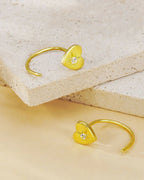 14 Gold Sterling Silver Heart Stud Earrings