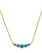 14K Gold Blue Zircon Charm Necklace