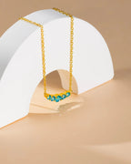 14K Gold Blue Zircon Charm Necklace