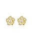 14k Gold Flower Pearl Earrings