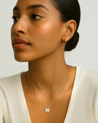 14k Gold Lock Pendant Necklace