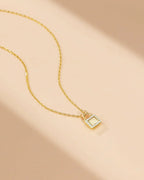 14k Gold Lock Pendant Necklace