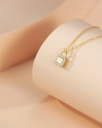 14k Gold Lock Pendant Necklace