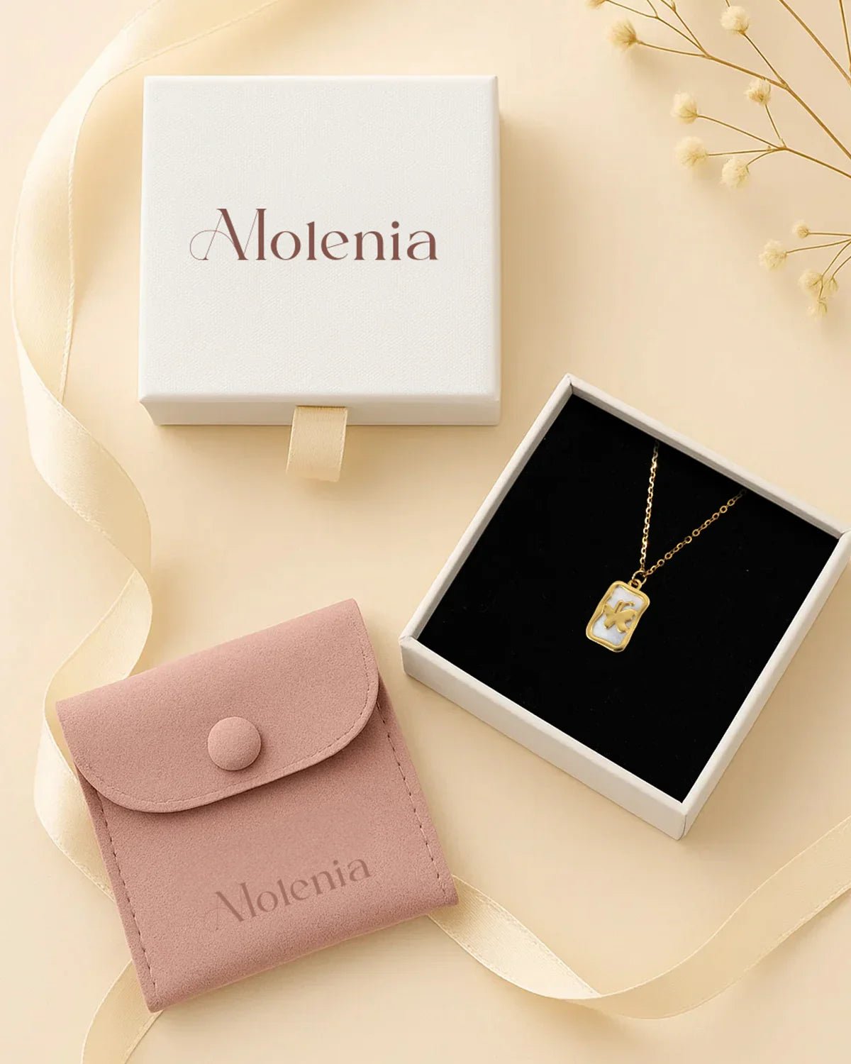 14k Gold Plated Butterfly Necklace with Mother of Pearl Charm