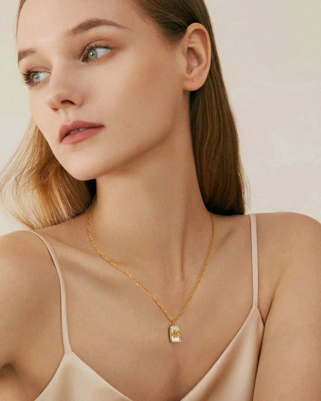 14k Gold Plated Butterfly Necklace with Mother of Pearl Charm