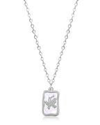 14k Gold Plated Butterfly Necklace with Mother of Pearl Charm