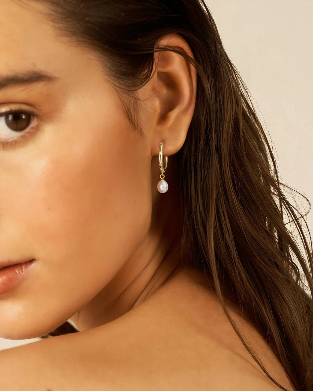 14K Gold Plated Pearl Drop Earrings