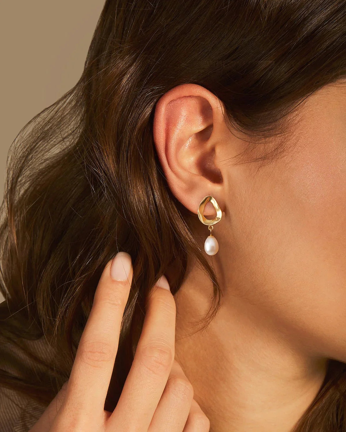 14K Gold Plated Pearl Drop Earrings