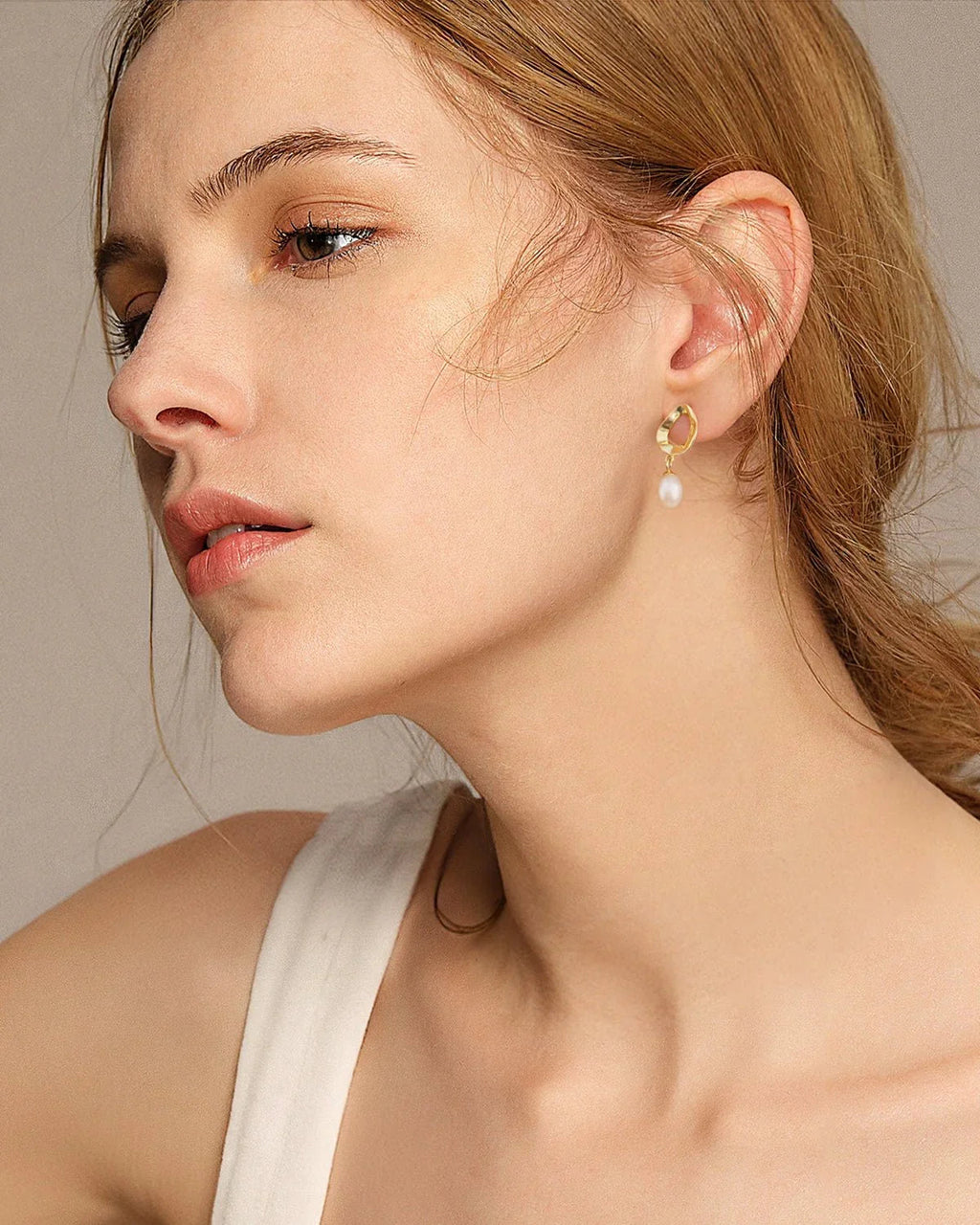 14K Gold Plated Pearl Drop Earrings